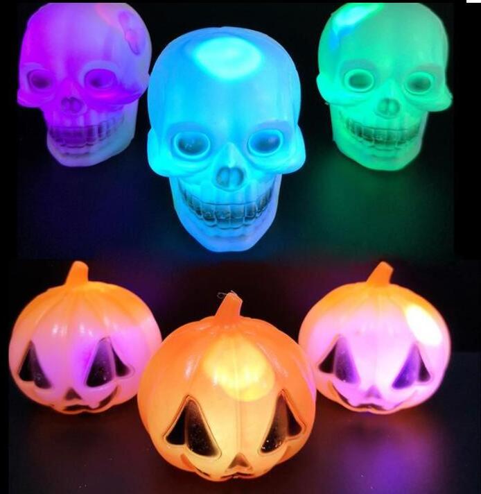 ghost head skull night light pumpkin lantern Halloween Holiday battery powered Decoration Lights jack o lamp for party bar