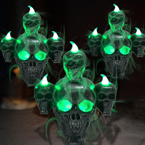 Halloween light Skulls Ornaments Battery Operated Flameless Tea Lights for Home Halloween Decoration