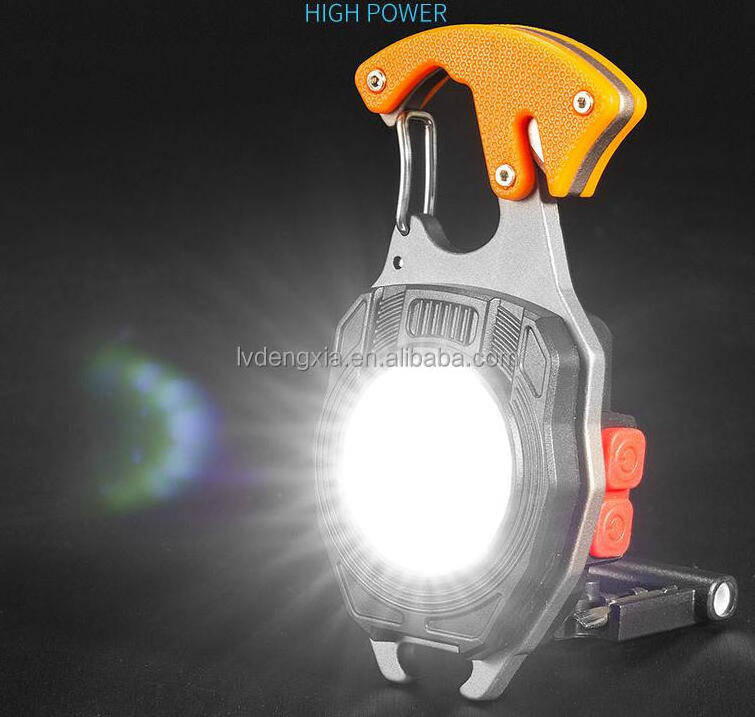 Cob Keychain work light multi-functional rechargeable portable camping repair led glare mini flashlight for Fishing Camping