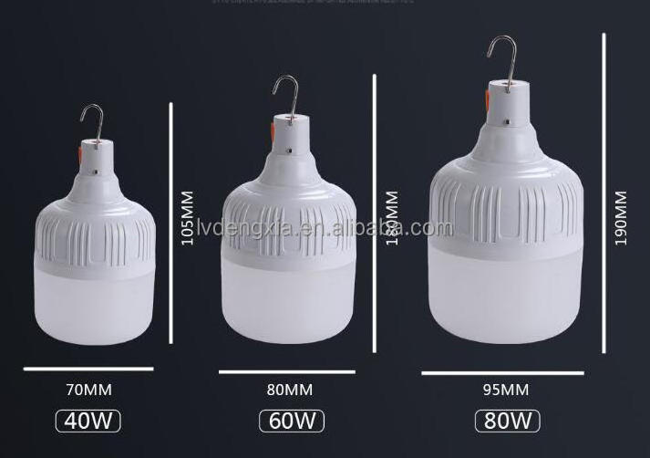 USB Rechargeable LED Light Bulbs Battery Operated Emergency Bulb with Hooks for Power Outage Wireless Home Outdoor