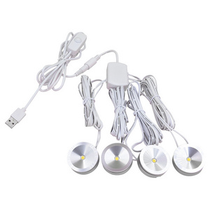 1W USB 5V Dimmable Led Spotlight Wine Cabinet Lights Kitchen Puck Lighting Kit for Jewelry Showcase Spotlights