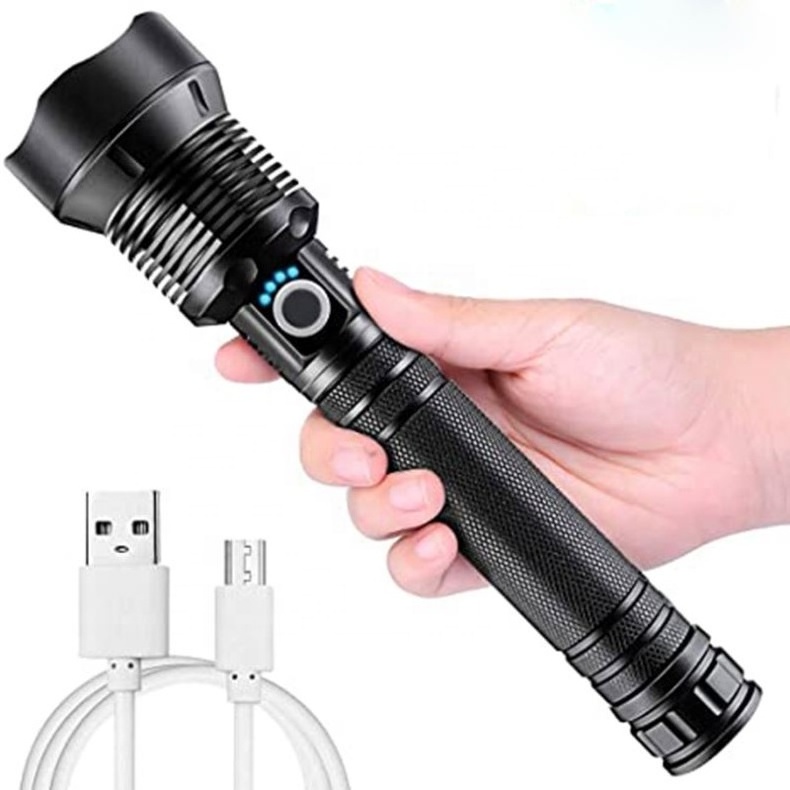 Super Bright Diving Flashlight Zoomable Torch LED XHP70 Flashlights IPX5 Waterproof  For Emergencies