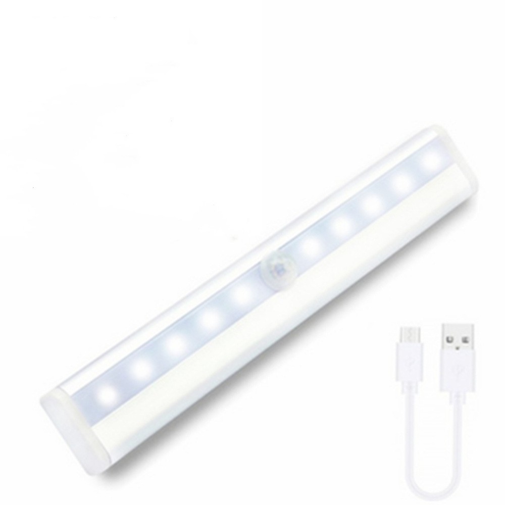 LED USB10LEDs motion sensor magnet battery rechargeable  Smart wardrobe light Cabinet light led strip light