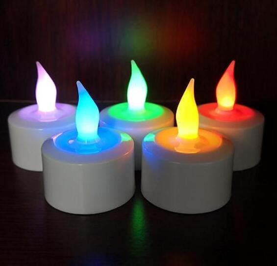 Flameless LED Tea Light Candles Rechargeable RGB Coloful Flickering Candle Tealight Halloween Party Home Decor