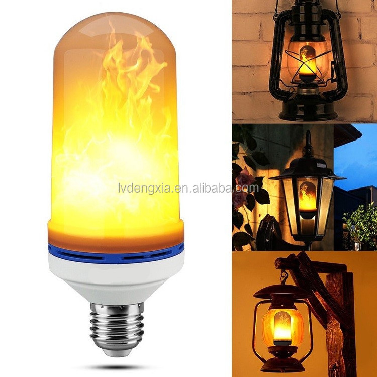 Wholesale LED Flame Effect Fire Light Bulb E27 3W Flickering Flame Lamp