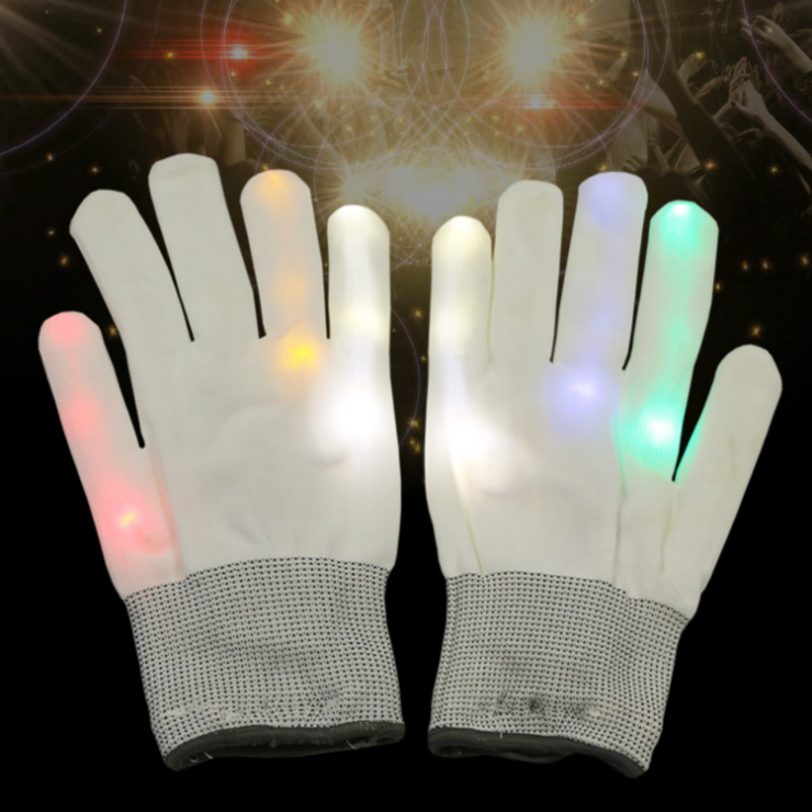 Party Accessory Rave Light Flashing Finger Lighting Lighted Up LED Skeleton Hand Gloves