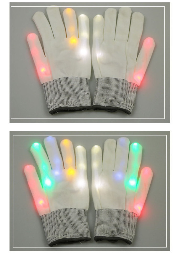 Party Accessory Rave Light Flashing Finger Lighting Lighted Up LED Skeleton Hand Gloves