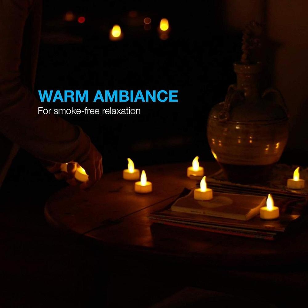 24 Pack Realistic & Bright, Naturally Flickering, Battery Powered  Flameless LED Tealight Candles