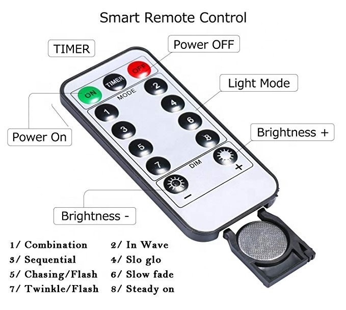10m 33ft 100 leds 8 Mode Timer led copper wire string light with Remote battery operated light for Christmas decor