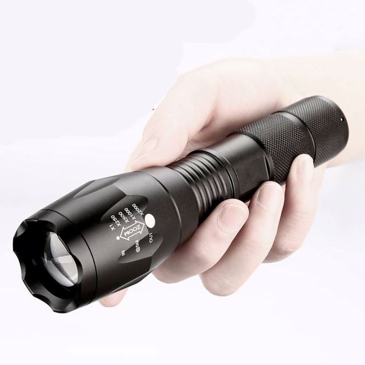 Waterproof Heavy Duty Zoomable flashlight 5Modes Aluminum High Power Led Focus Torch Flashlight