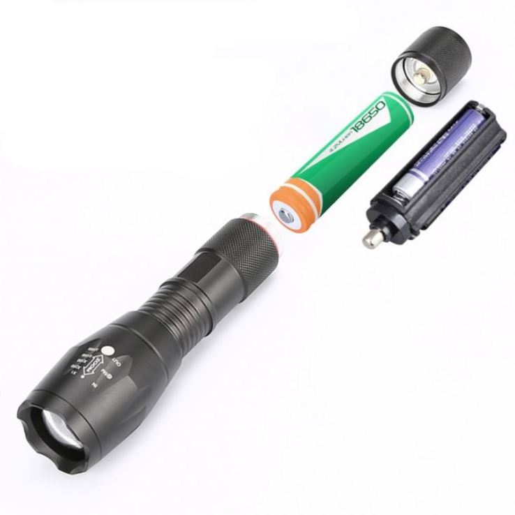 Waterproof Heavy Duty Zoomable flashlight 5Modes Aluminum High Power Led Focus Torch Flashlight