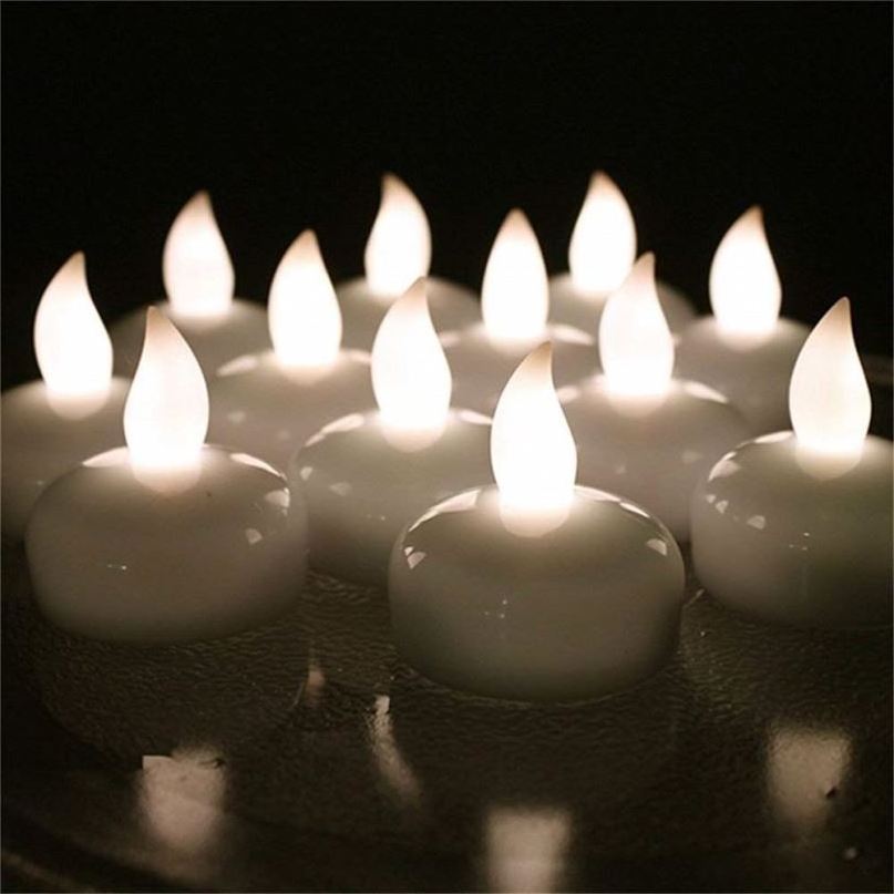 Led candle light Floating LED Tea Light Waterproof Flameless Candle Battery Operated Candles, Warm White Bulb