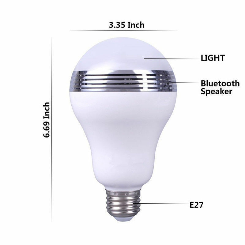 Smart LED Bulb  E27 BT APP Control Music Audio Speaker RGB Light Lamp RGB Color Changing Smart Wireless Music led light