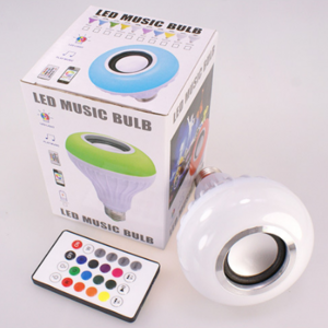 RGB LED Wireless Light Bulb Speaker, Smart Music Bulb E27 Remote Control 12W LED Bulb Speaker,led music bulb wireless app