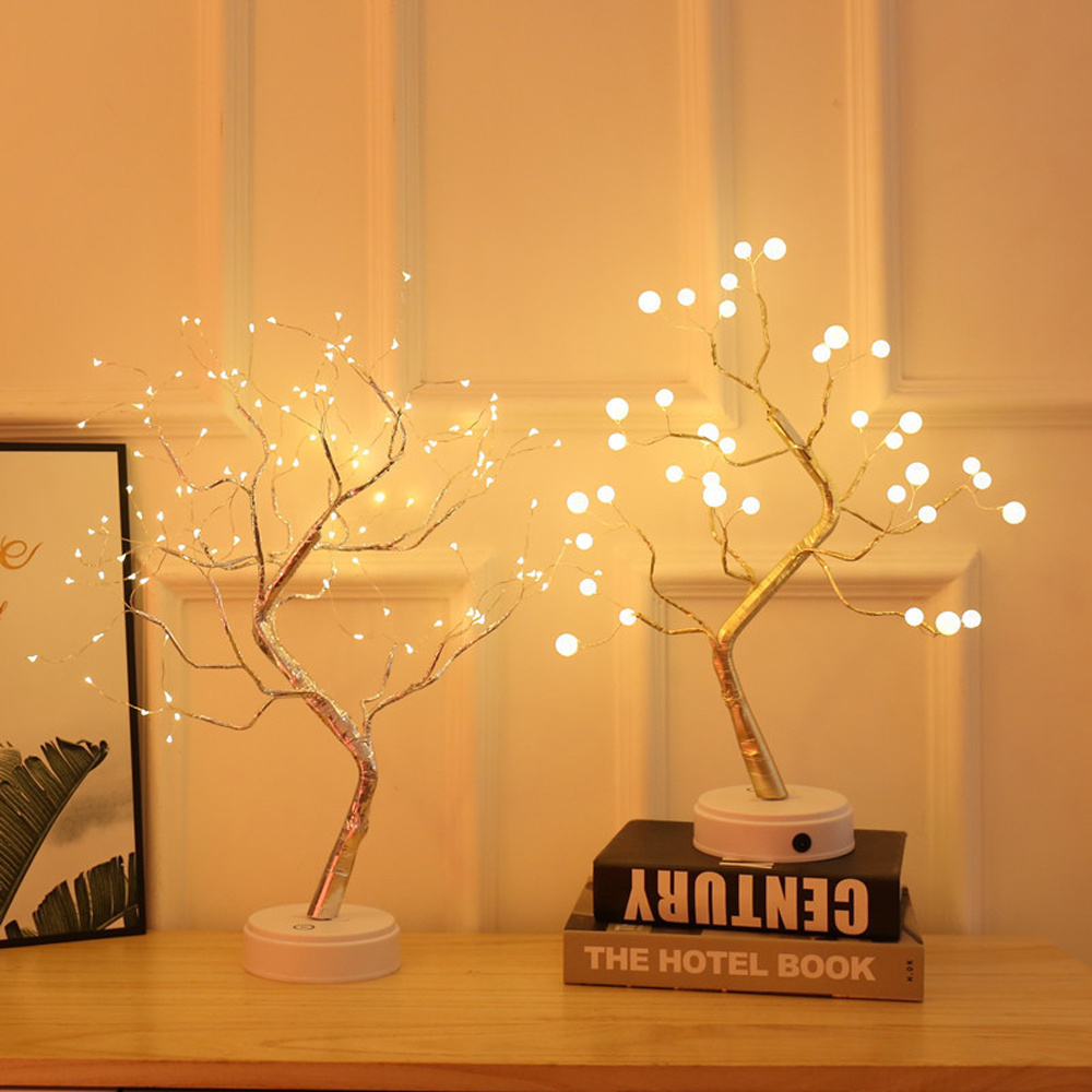 Firefly Bonsai Tree Light Led Fairy Light Spirit Tree Shaped Lamp 108 LED White Silver Branches Copper Wire Christmas tree light