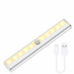 LED USB10LEDs motion sensor magnet battery rechargeable  Smart wardrobe light Cabinet light led strip light