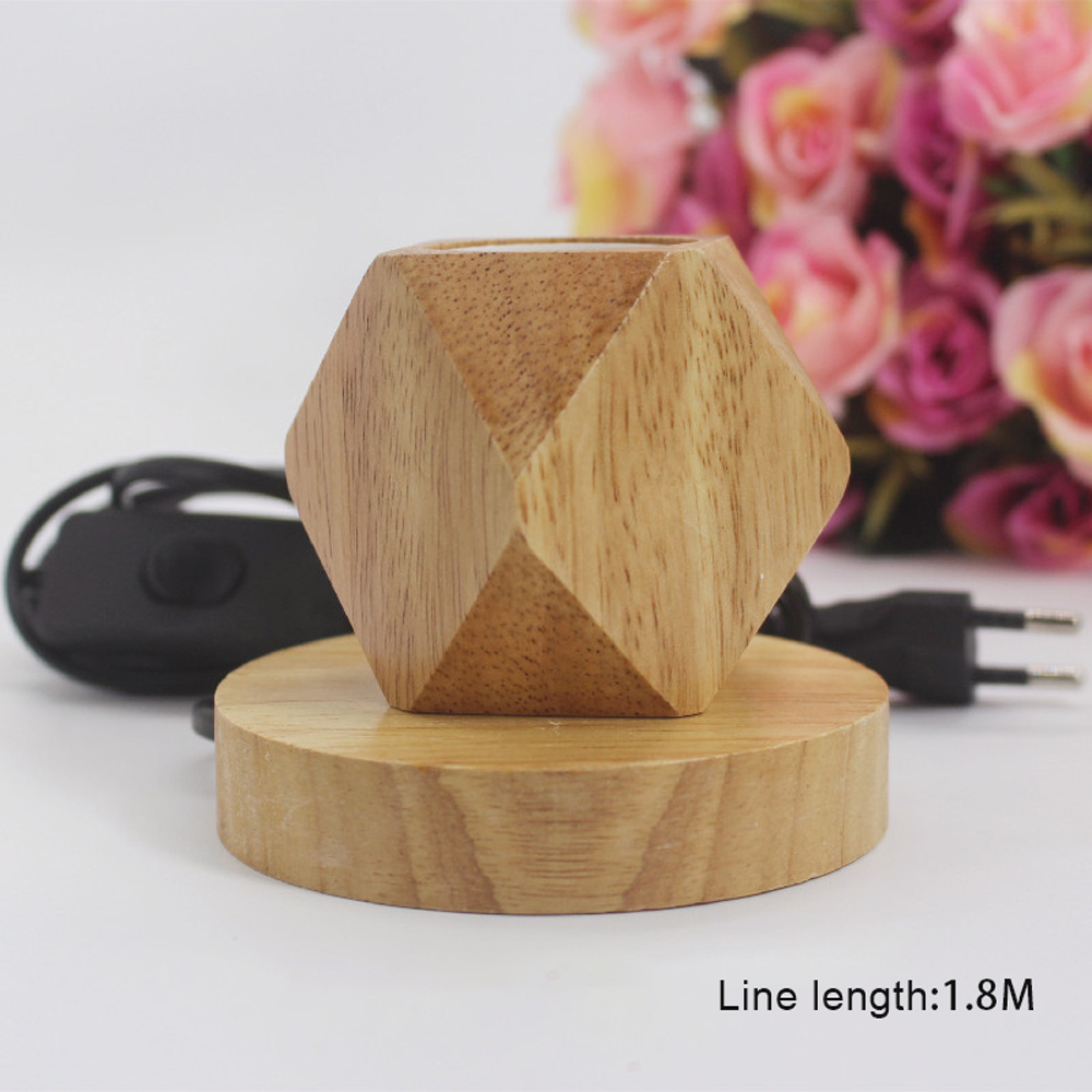 Wooden Lamp Socket E27 Light base Led Bulb Socket Holder Nightstand Bedside Room Night Light Base