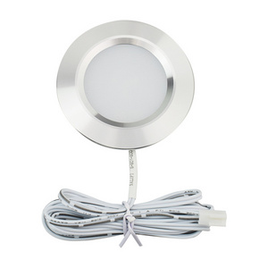 12V Recessed LED Under Cabinet Light Ceiling Lighting Puck Lights Aluminum 3W Warm White for Home Kitchen Counter