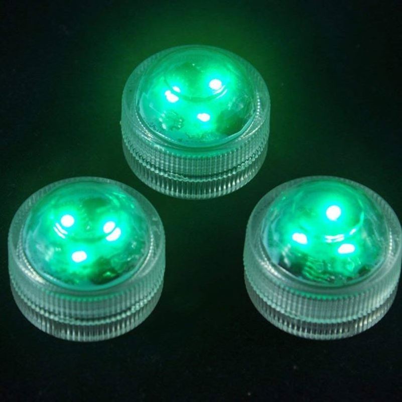 Remote Control Submersible LED Lights 3 led RGB Color tea lights 2pcs CR2032 Battery Operated for Wedding Party Decoration