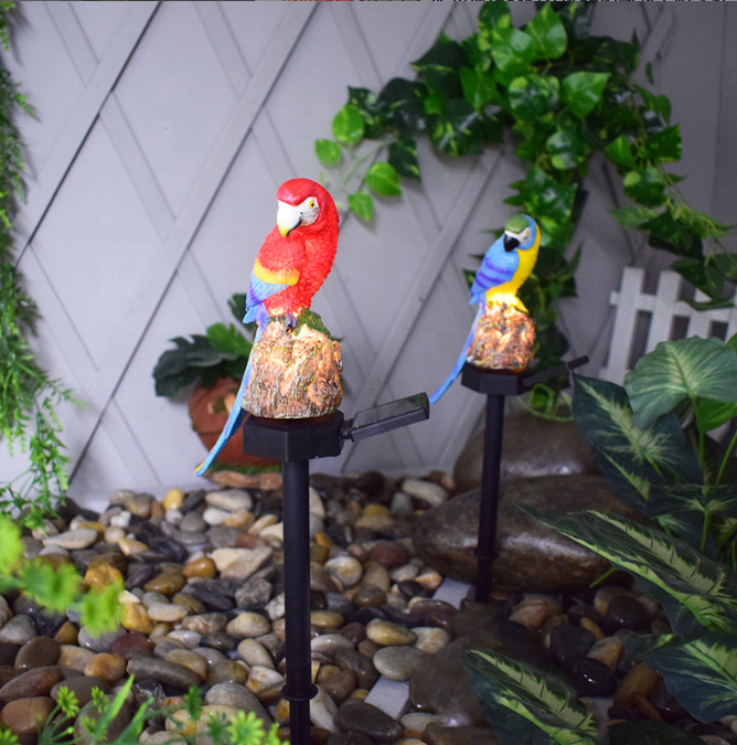 Waterproof Parrot Solar Powered LED Garden Lights Ornament Outdoor Lawn Lamp Animal Stake Light