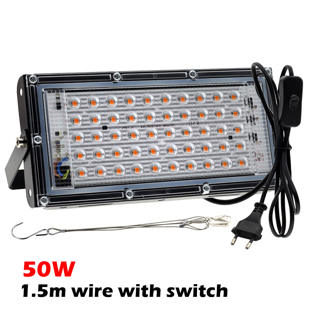 AC 220V 50W LED Full Spectrum Flood Light Indoor Outdoor Greenhouse Plant Hydroponic Plant Spotlight LED Grow Lights