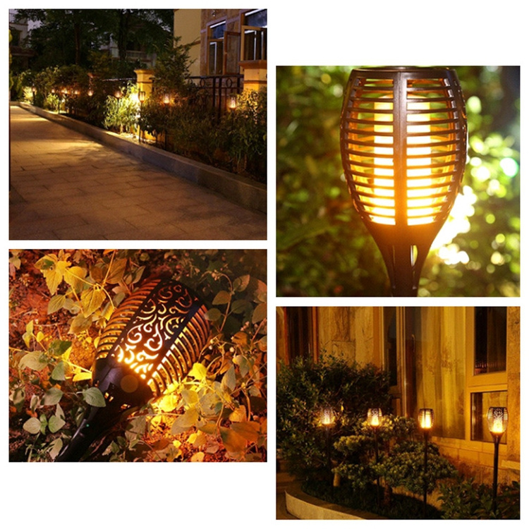 Wholesale LED Flame Effect Fire Light Bulb Solar Flickering Flame Lamp outdoor decorative bright led solar garden lights