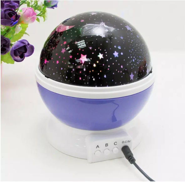 Beauty Moon and Star Projector lamp 360 degree rotation baby night Light moon sky nightlight Color Changing led lamp With USB