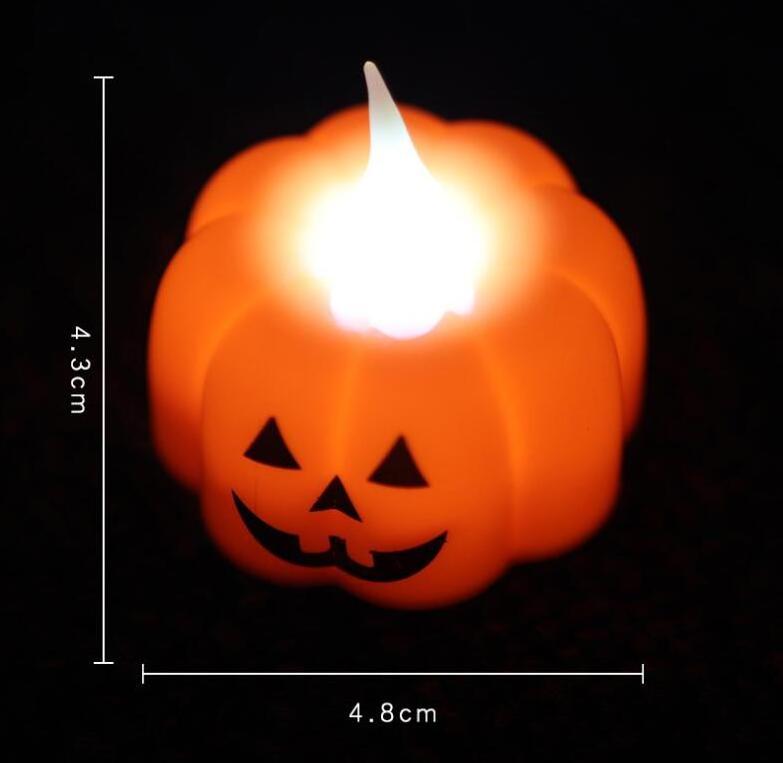 12 Pack Flameless LED Pumpkin candle Halloween Pumpkins Battery Operated Tea Lights Light Up Desktop Adornment for Halloween