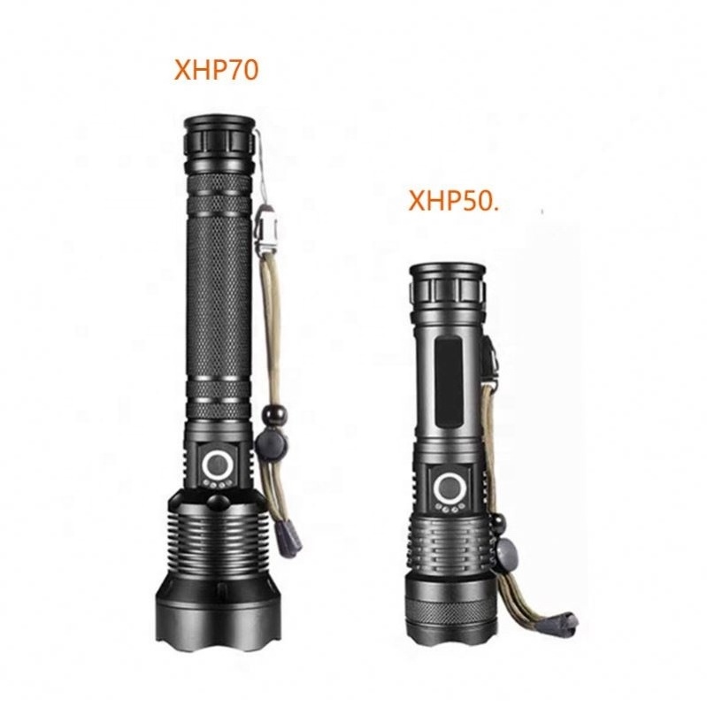 Super Bright Diving Flashlight Zoomable Torch LED XHP70 Flashlights IPX5 Waterproof  For Emergencies