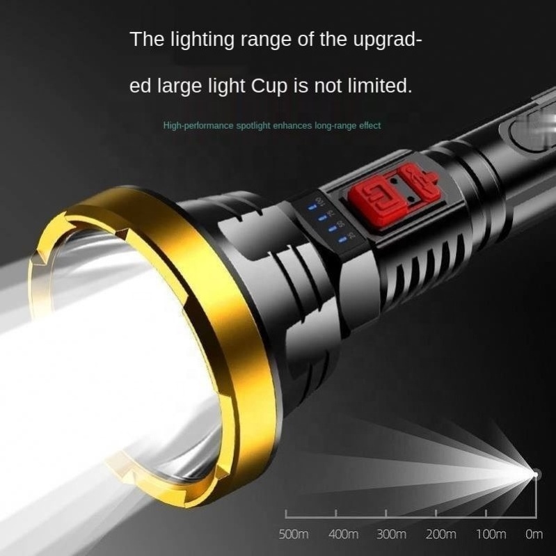 Super Bright USB Rechargeable Special Forces Led Strong Light Flashlight Long-range Multi-function Household Outdoor Portable