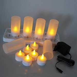 ABS Rechargeable Candle Lights LED Candle Lamps Yellow Flameless Tea Light