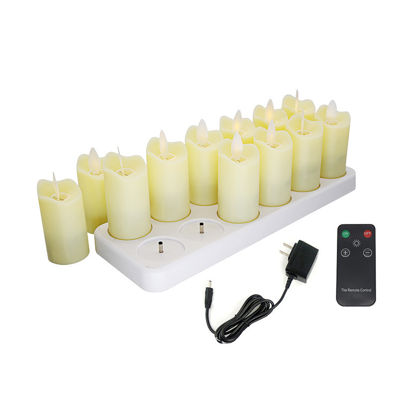 Flameless Led Candles With Flickering Flame Remote Control For Wedding Home Decoration Electric Candle Lights USB Rechargeable