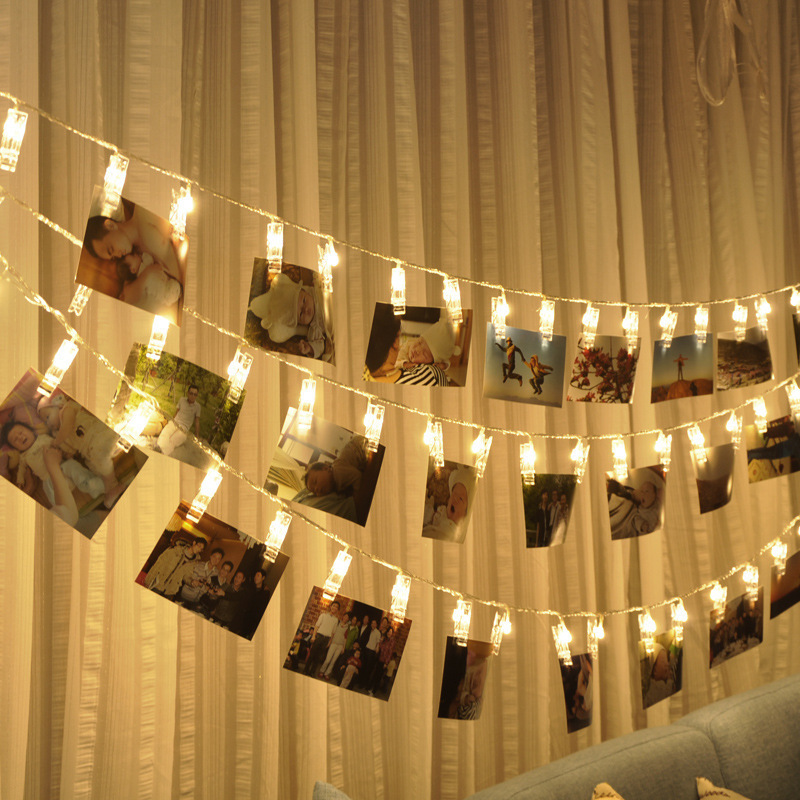 Photo Clip String Lights Clips Colourful Battery Powered LED String Light for Hanging Pictures