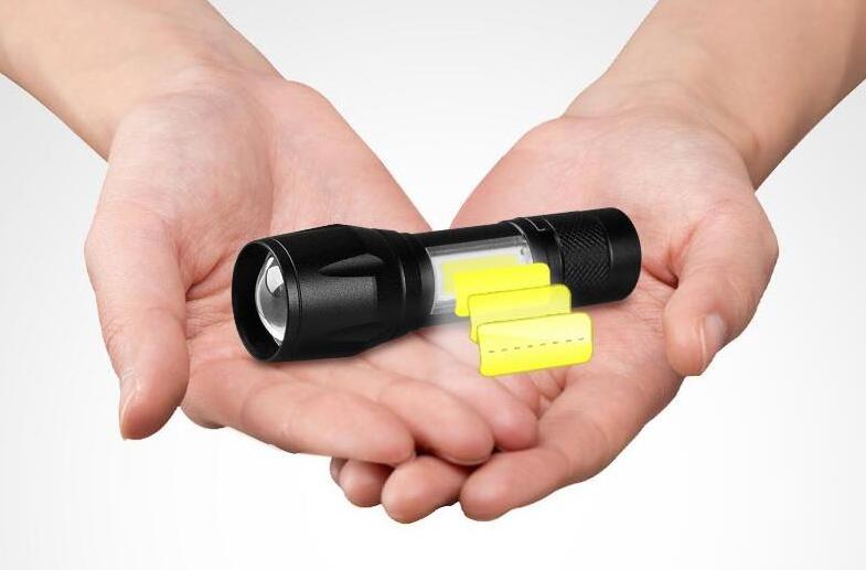 Usb Mini LED Flashlight with Adjustable Focus Light Torch Rechargeable zoom aluminum alloy For Emergency with pen holder