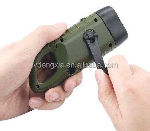 Hand Crank Solar Powered Flashlight Emergency Rechargeable LED Flashlight Survival Torch for Outdoor Sports Hiking Camping