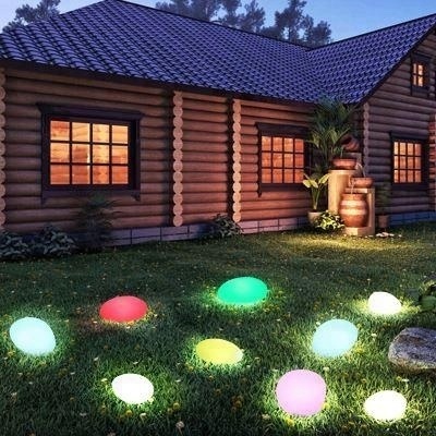 Outdoor decoration led rechargeable plastic lamp stepping stones led solar stone light for garden