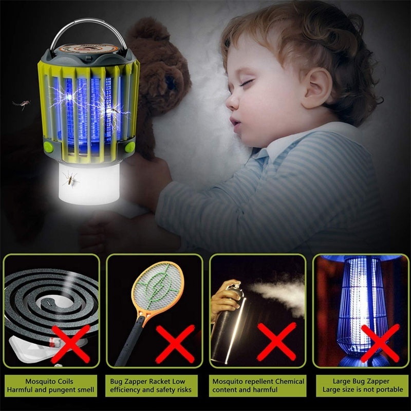 Bug Zapper Portable Camping Lantern with LED Flashlight