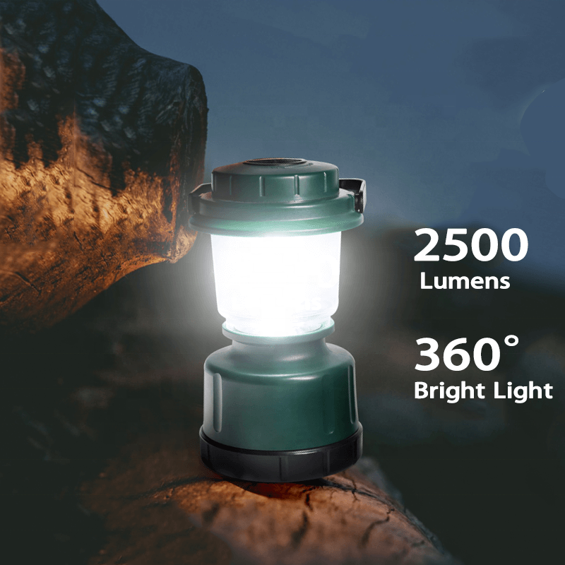 2500 Lumens Outdoor Battery Operated Camp Lantern With Hanging Handle