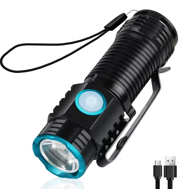 Compact EDC LED Flashlight with Clip 1000 Lumen