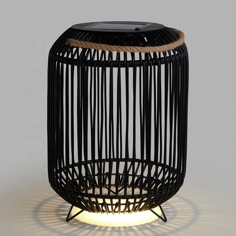 Rattan Solar Powered Garden Lantern