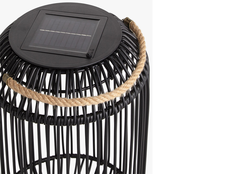 Rattan Solar Powered Garden Lantern