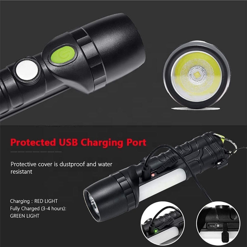 Magnetic Rechargeable LED Tactical Flashlight