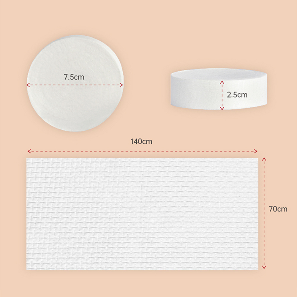 100% Natural Plant Fiber Strong Absorbent soak Towel White Disposable Bathroom compressed face Towel compact towel