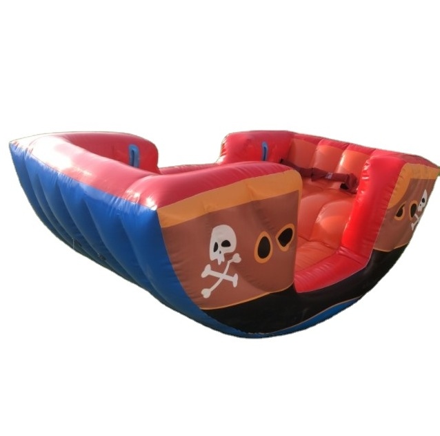 Korea popular airtight inflatable pirate ship viking seesaw boat for kids