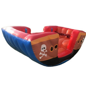 Korea popular airtight inflatable pirate ship viking seesaw boat for kids