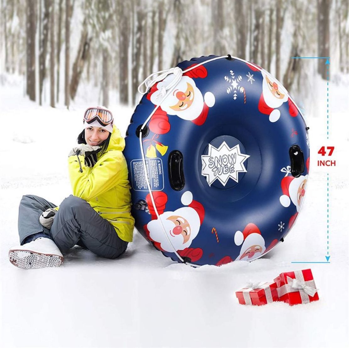 Popular Inflatable Thicken PVC Snow Tube Winter Sports Inflatable 47Inch 37Inch Sled Tubing Snow Sleds & Snow Tubes