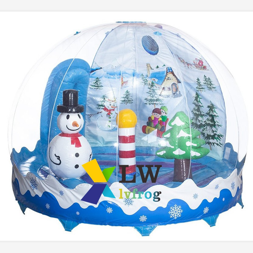 Inflatable snow globe photo booth, adult size inflatable snow globe bubble tent for Christmas