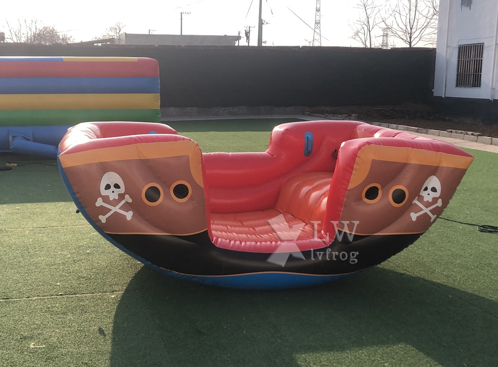 Korea popular airtight inflatable pirate ship viking seesaw boat for kids