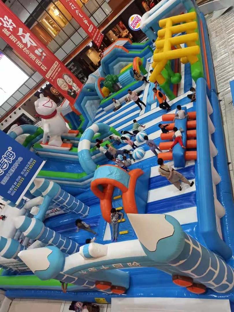 Large fun city Indoor Playground Inflatable Castle With Different Obstacle Games amusement park for mall