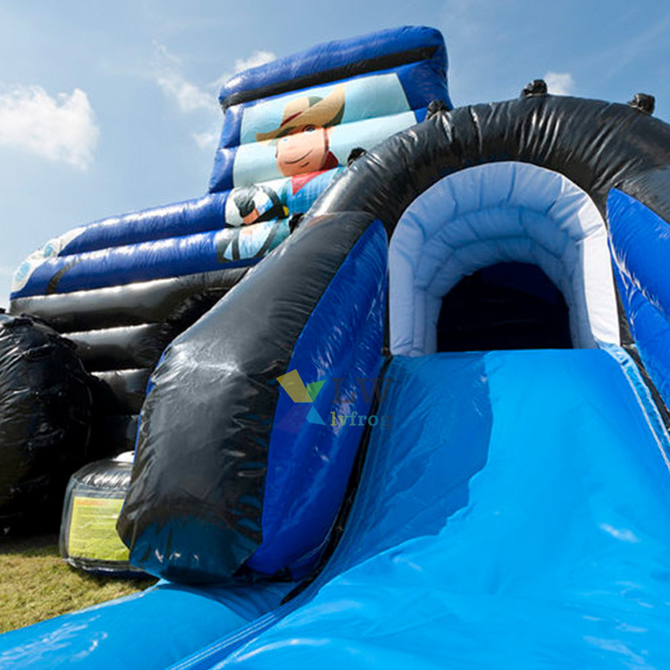 Commercial Popular tractor bouncer giant Inflatable monster truck bounce house inflatable jumping castle with slide for sale